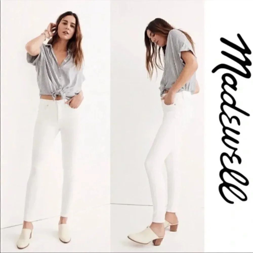Madewell 9” High-Rise Skinny Jeans in White Size 25